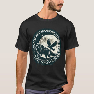Wolf en Raven Celtic T-shirt