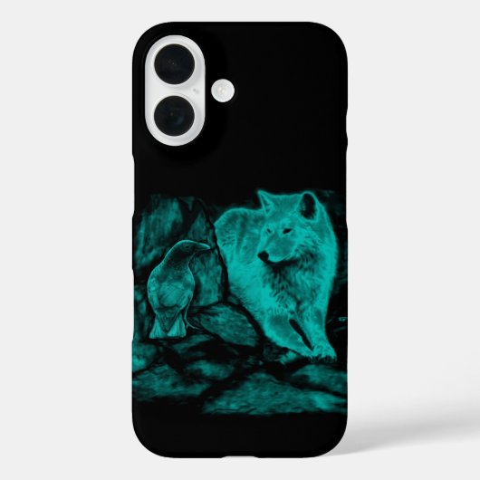 Wolf en Raven in de nacht Case-Mate iPhone Case (Achterkant)