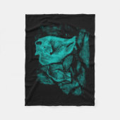 Wolf en Raven in de nacht Fleece Deken (Voorkant)