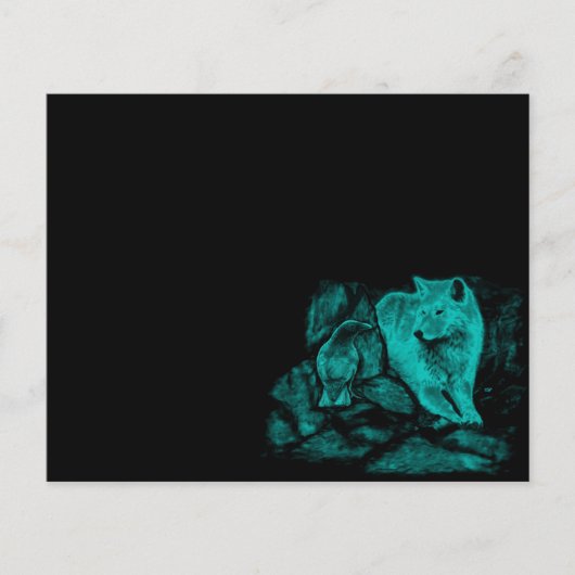 Wolf en Raven in de nacht Flyer (Voorkant)