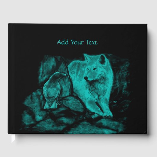 Wolf en Raven in de nacht Gastenboek (Voorkant)