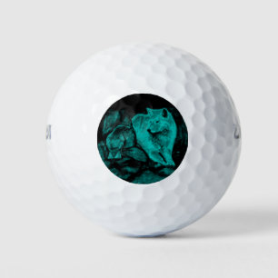Wolf en Raven in de nacht Golfballen