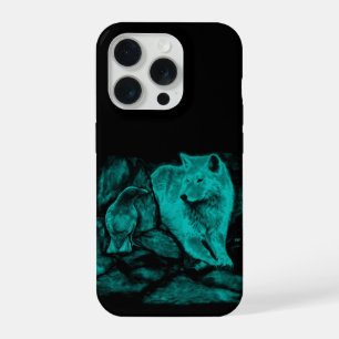 Wolf en Raven in de nacht iPhone 15 Pro Case