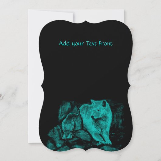 Wolf en Raven in de nacht Kaart (Voorkant)