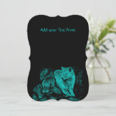 Wolf en Raven in de nacht Kaart (Staand voorkant)