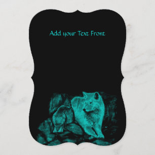 Wolf en Raven in de nacht Kaart