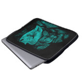 Wolf en Raven in de nacht Laptop Sleeve (Voorkant onderkant)