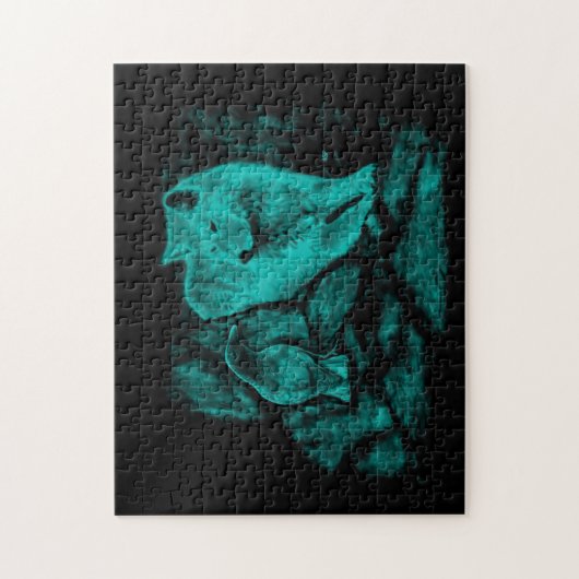 Wolf en Raven in de nacht Legpuzzel (Verticaal)