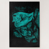 Wolf en Raven in de nacht Legpuzzel (Verticaal)