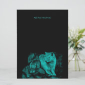 Wolf en Raven in de nacht Menu (Staand voorkant)