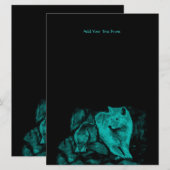 Wolf en Raven in de nacht Menu (Voorkant / Achterkant)