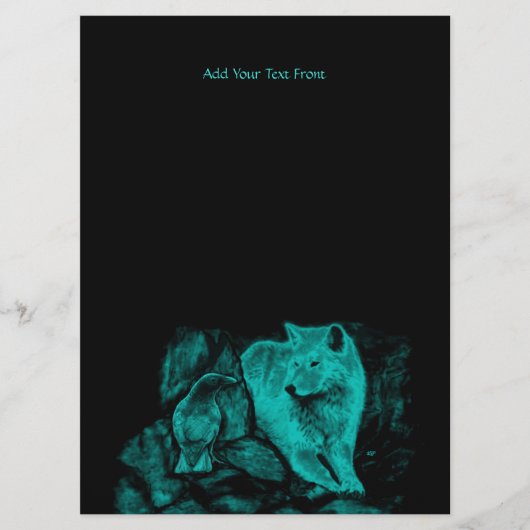 Wolf en Raven in de nacht Menu (Voorkant)