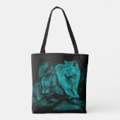 Wolf en Raven in de nacht Tote Bag (Achterkant)