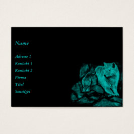 Wolf en Raven in de nacht Visitekaartje