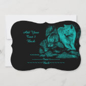 Wolf en Raven in de nacht, voeg Jouw tekst toe Kaart (Achterkant)