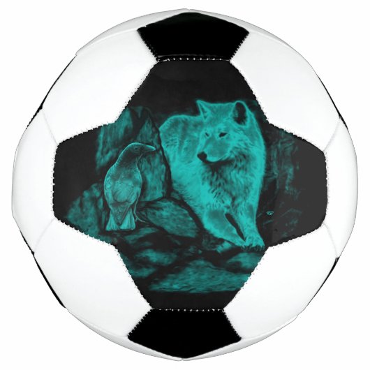 Wolf en Raven in de nacht Voetbal (Voorkant)