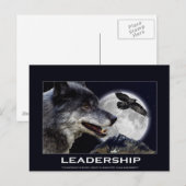 Wolf en Raven Leiderschap Motivatie Geschenken Briefkaart (Voorkant / Achterkant)