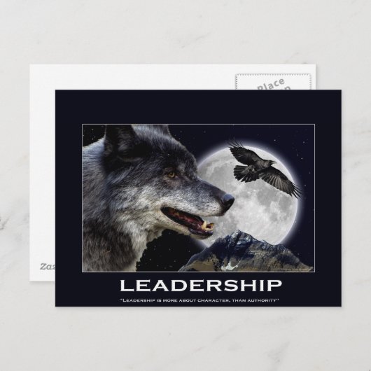 Wolf en Raven Leiderschap Motivatie Geschenken Briefkaart (Voorkant / Achterkant)