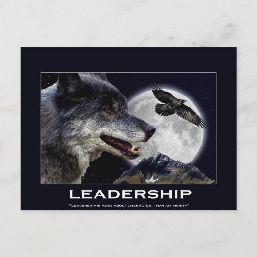 Wolf en Raven Leiderschap Motivatie Geschenken Briefkaart (Voorkant)
