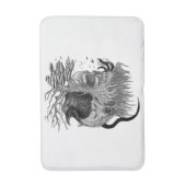 Wolf en Raven met Schedel Badmat (Voorkant Verticaal)
