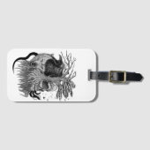 Wolf en Raven met Schedel Bagagelabel (Voorkant (horizontaal))