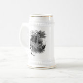 Wolf en Raven met Schedel Bierpul (Voorkant links)