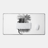 Wolf en Raven met Schedel Bureaumat (Keyboard & Muis)