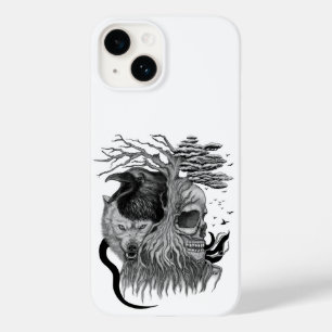 Wolf en Raven met Schedel Case-Mate iPhone 14 Hoesje