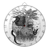 Wolf en Raven met Schedel Dartbord (Voorkant)