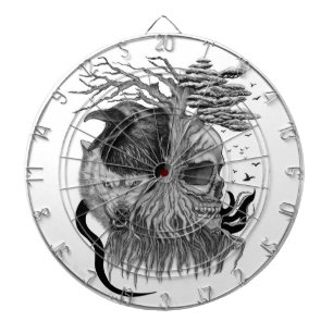 Wolf en Raven met Schedel Dartbord