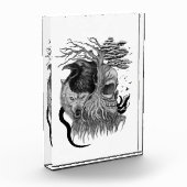 Wolf en Raven met Schedel Fotoblokken (Links)