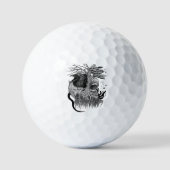 Wolf en Raven met Schedel Golfballen (Voorkant)