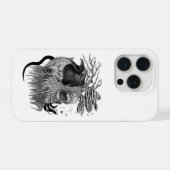 Wolf en Raven met Schedel iPhone Hoesje (Achterkant horizontaal)