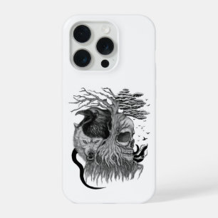 Wolf en Raven met Schedel iPhone 15 Pro Case