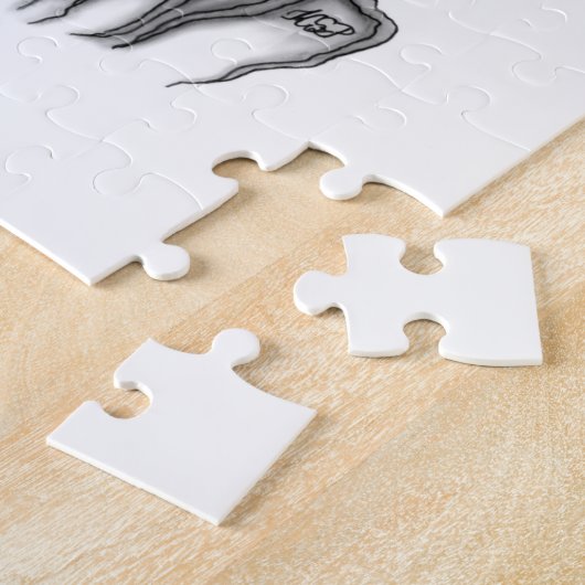 Wolf en Raven met Schedel Legpuzzel (Zijkant)