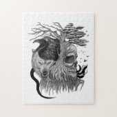Wolf en Raven met Schedel Legpuzzel (Verticaal)