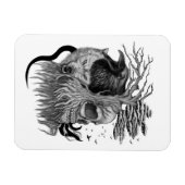 Wolf en Raven met Schedel Magneet (Horizontaal)