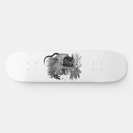 Wolf en Raven met Schedel Persoonlijk Skateboard (Horizontaal)