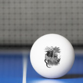 Wolf en Raven met Schedel Pingpongbal (Net)