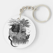 Wolf en Raven met Schedel Sleutelhanger (Achterkant)