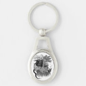 Wolf en Raven met Schedel Sleutelhanger (Voorkant)