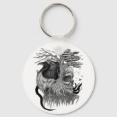 Wolf en Raven met Schedel Sleutelhanger (Voorkant)