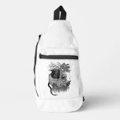 Wolf en Raven met Schedel Sling Bag (Voorkant)