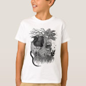 Wolf en Raven met Schedel T-shirt (Voorkant)