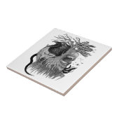 Wolf en Raven met Schedel Tegeltje (Zijkant)