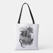 Wolf en Raven met Schedel Tote Bag (Achterkant)