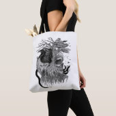 Wolf en Raven met Schedel Tote Bag (Dichtbij)