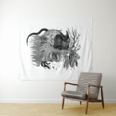 Wolf en Raven met Schedel Wandkleed (In Situ (horizontaal))