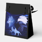 Wolf en Raven met volle maan Bedankdoosjes (Achterkant)