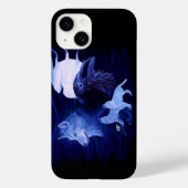 Wolf en Raven met volle maan Case-Mate iPhone Case (Achterkant)